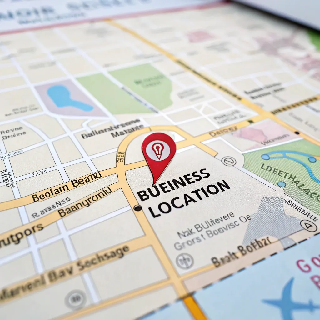 Business location on map